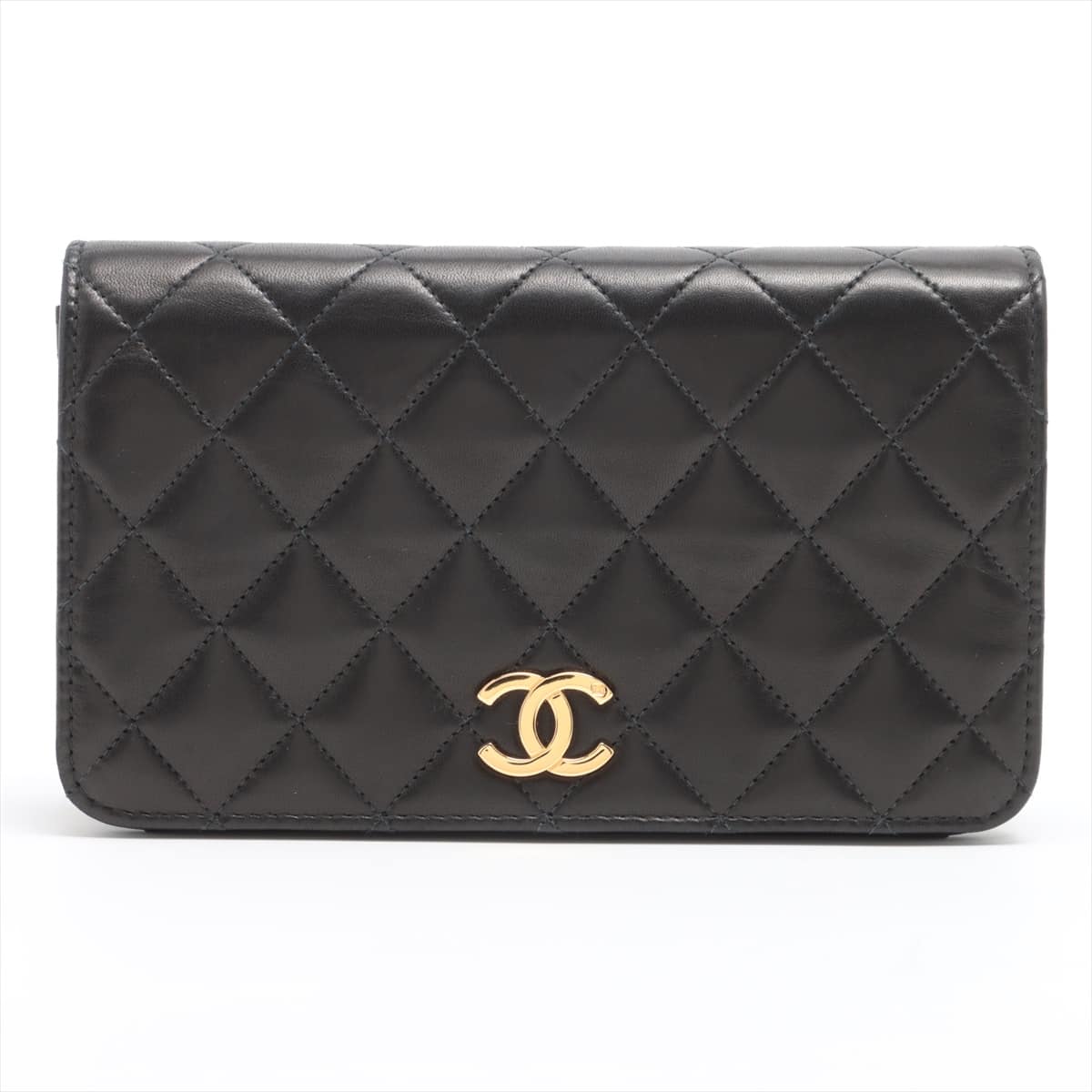 Chanel Matelasse Lambskin Single flap Single chain handbag Black Gold Metal fittings 5XXXXXX