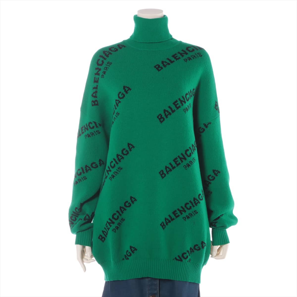Balenciaga 17 years Wool Turtleneck Knit 36 Ladies' Green  479730