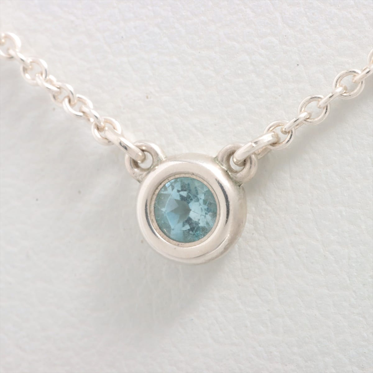 Tiffany By the Yard Necklace 925 1.5g Silver Aquamarine