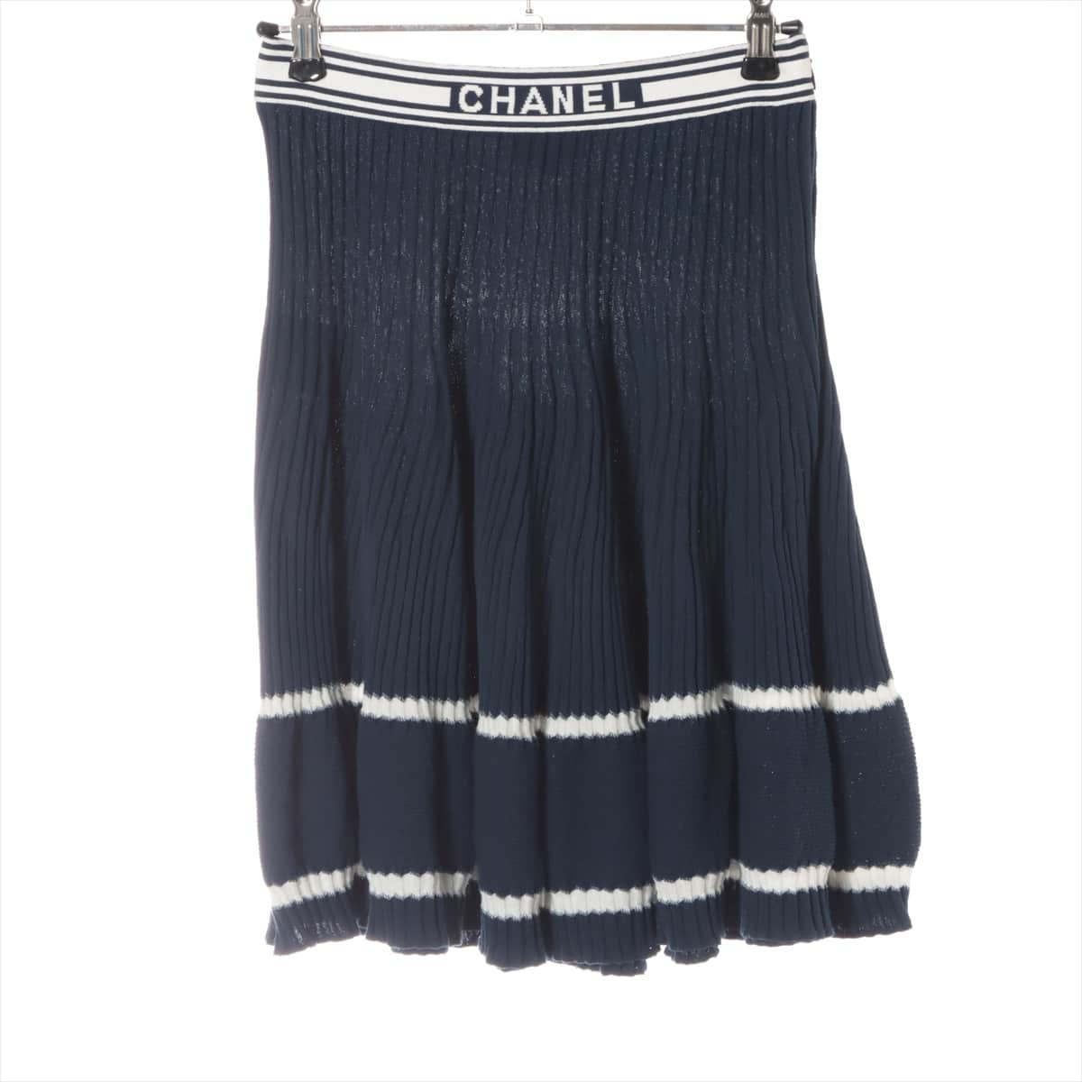 Chanel P61 Cotton Skirt 36 Ladies' Navy blue  P61019