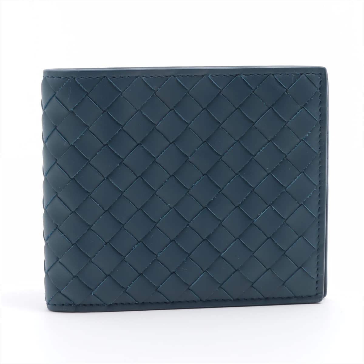 Bottega Veneta Intrecciato Leather Wallet Navy blue