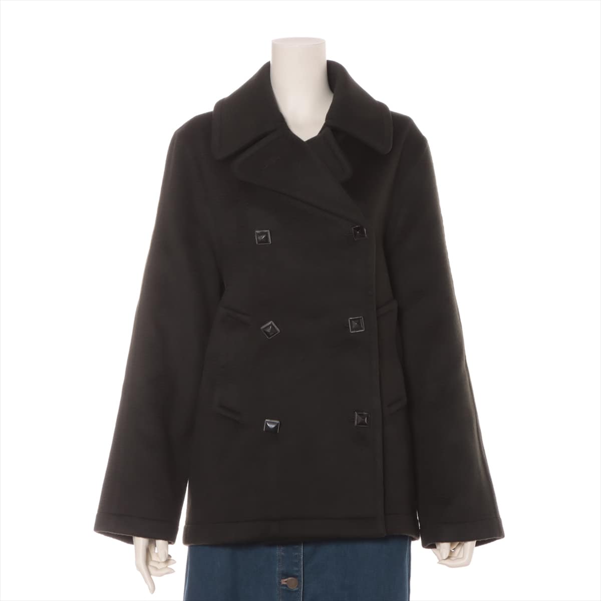 Hermès Cashmere Short coat 40 Ladies' Black