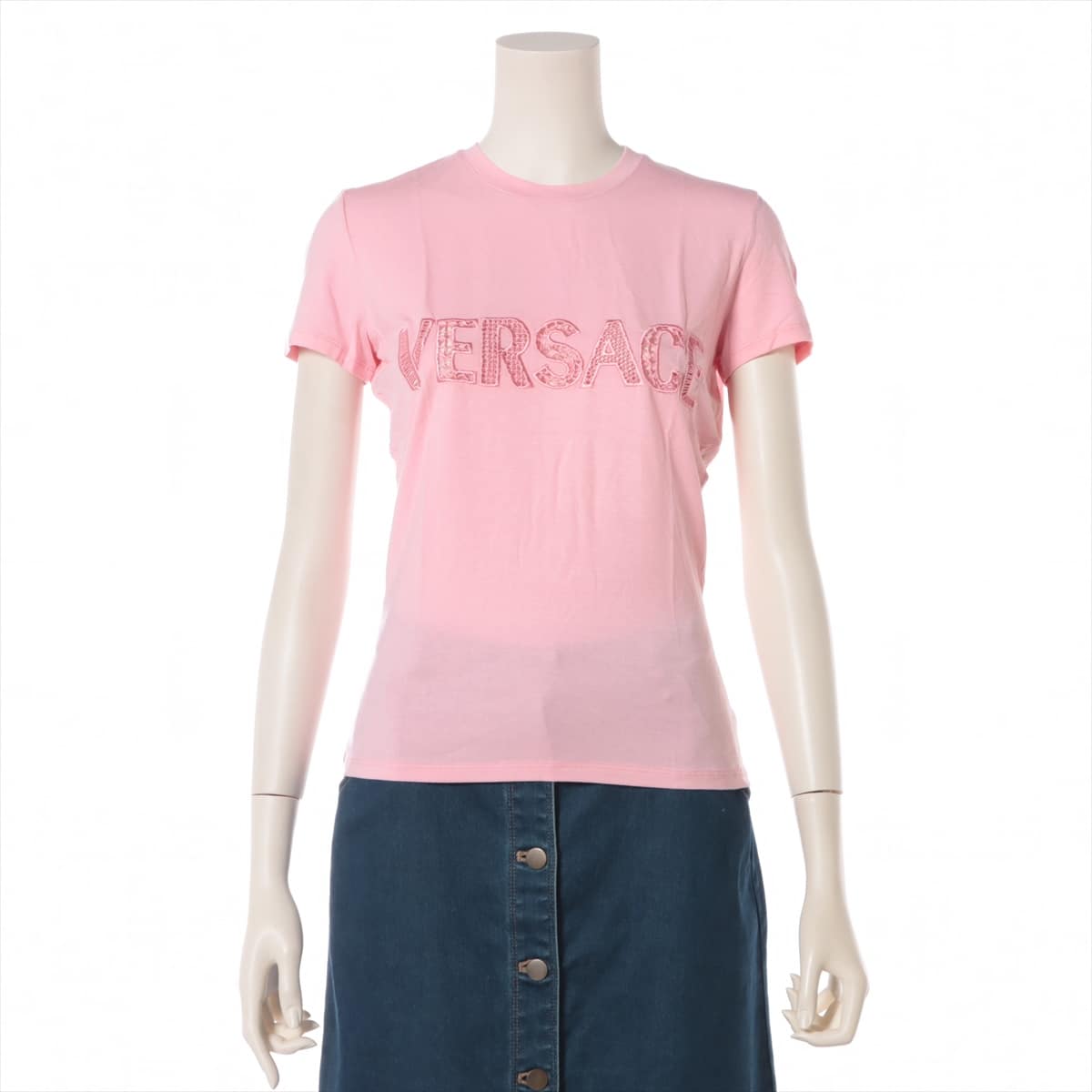 VERSACE Cotton & Polyurethane T-shirt 40 Ladies' Pink