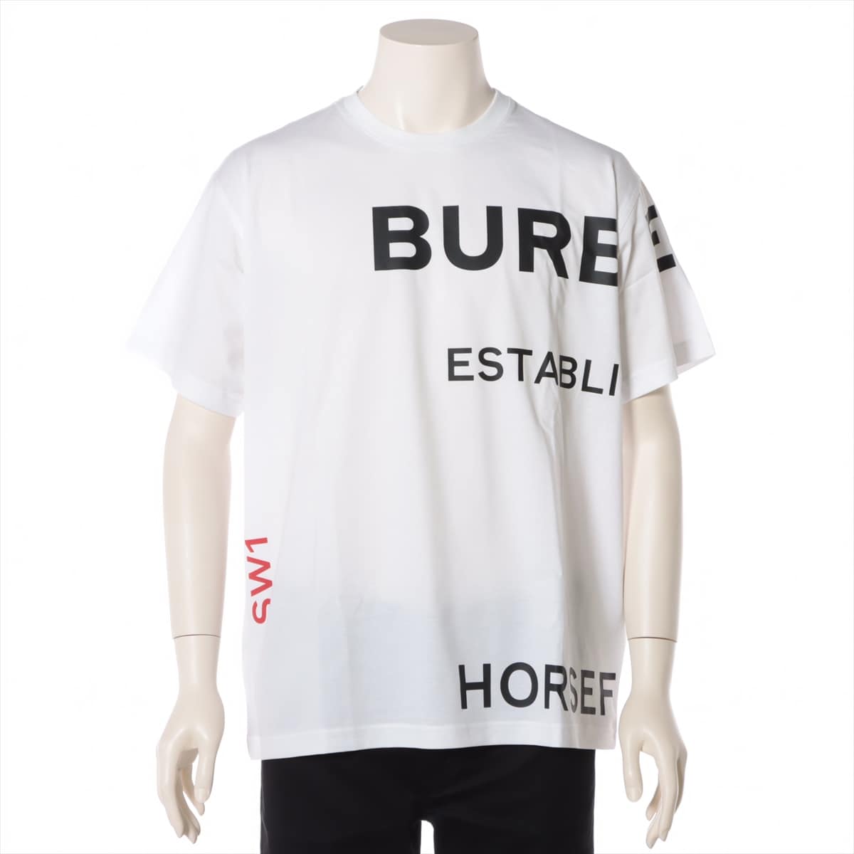 Burberry Horse ferry Tissi period Cotton T-shirt M Men's White  8017103