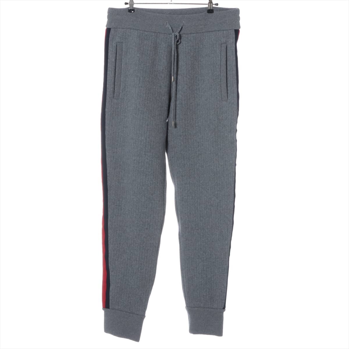 Gucci Web Wool & Cashmere Pants L Men's Grey  673628