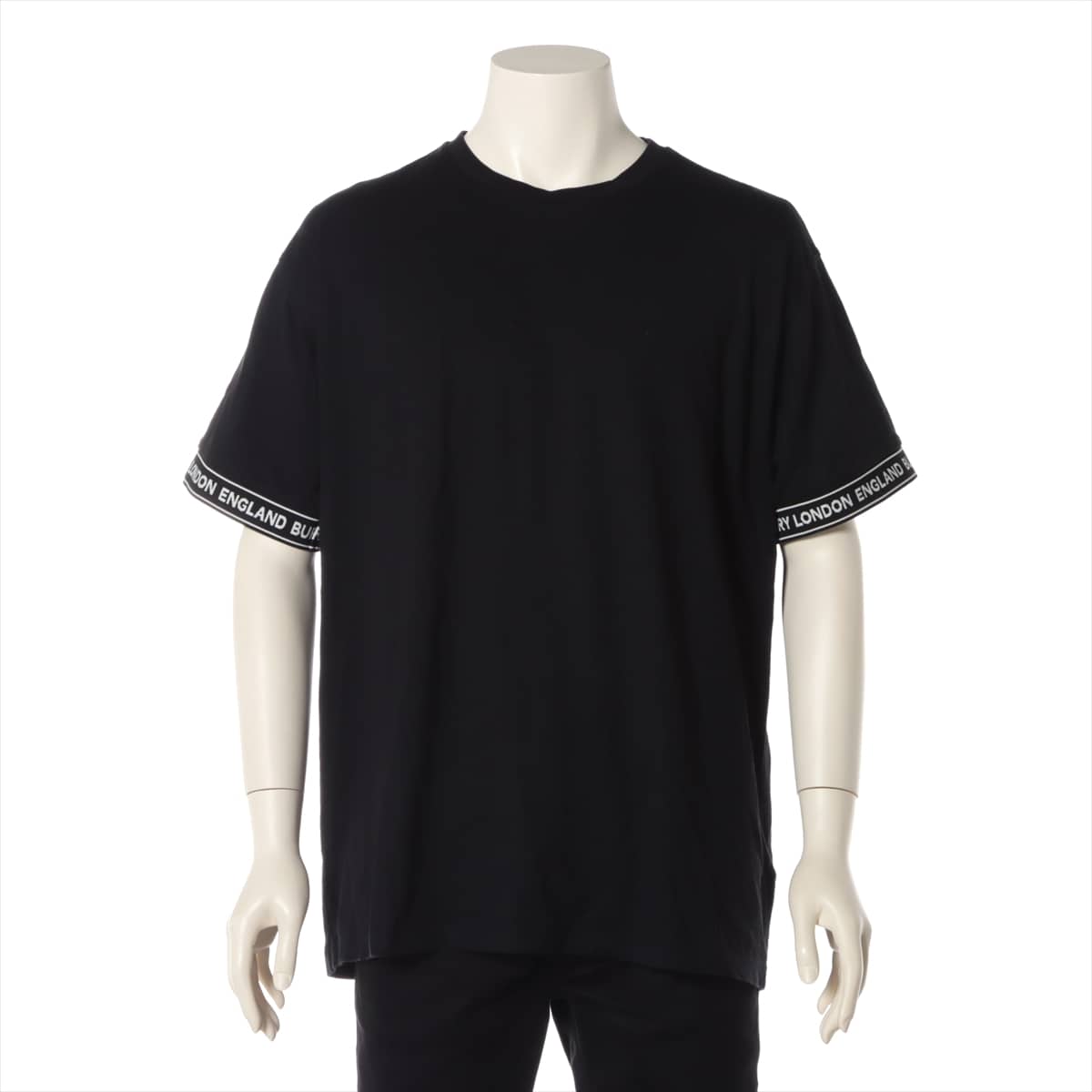 Burberry Tissi period Cotton T-shirt M Men's Black  8026224