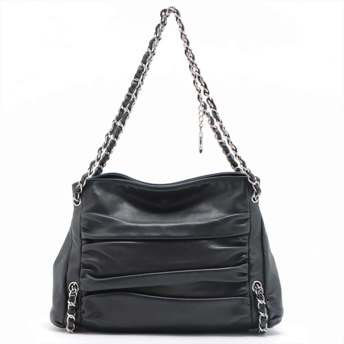 Chanel Coco charm Lambskin Chain handbag Black Silver Metal fittings 13XXXXXX