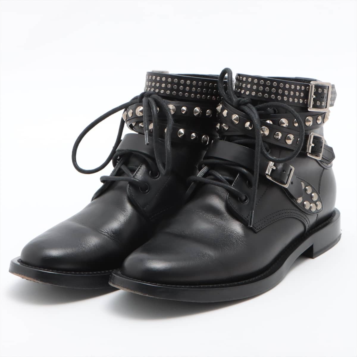 Saint Laurent Paris Eddie period Leather Boots 38 Ladies' Black 353878 Studs