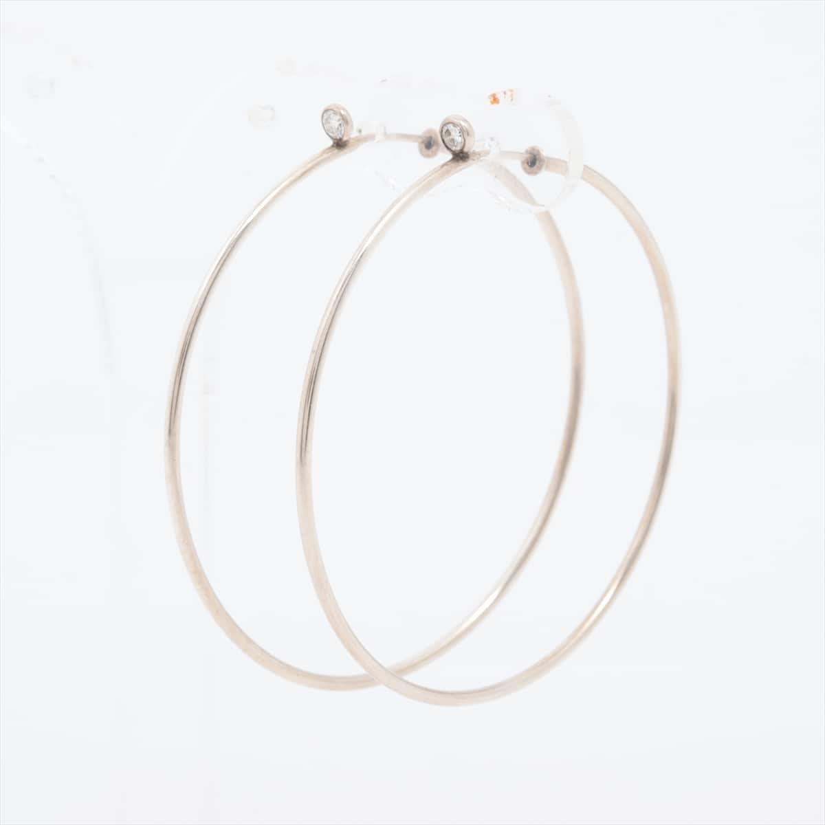 Tiffany Diamond Hoop Single row Piercing jewelry (for both ears) 925 1.7g Silver Diamond