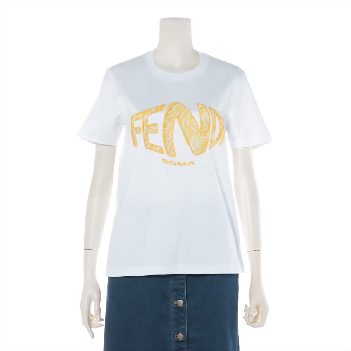 Fendi 20 years Cotton T-shirt S Ladies' White  FS7254