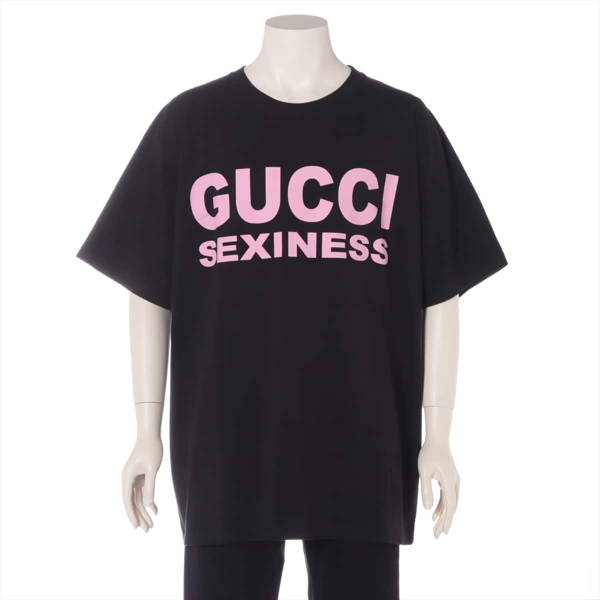 Gucci 20SS Cotton T-shirt XL Men's Black x pink  616036 GUCCI SEXINESS Oversized