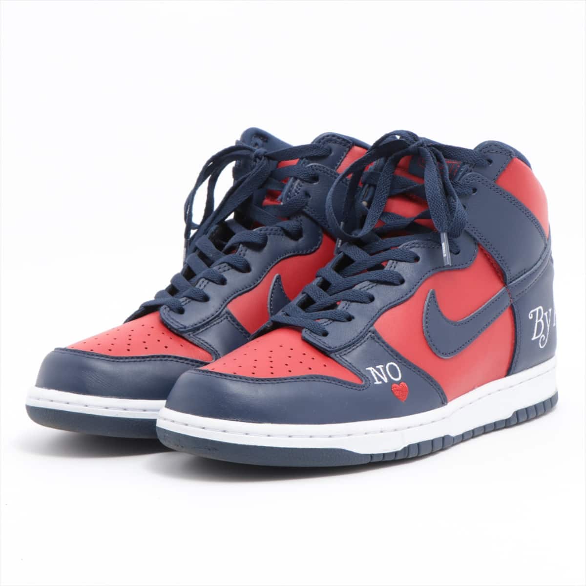 NIKE × Supreme Leather High-top Sneakers 29 Men's Navy x red NIKE SB DUNK HIGH OG QS DN3741-600