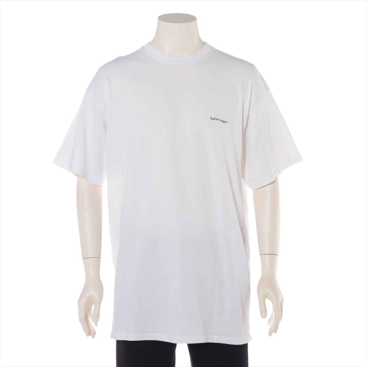 Balenciaga 18AW Cotton T-shirt M Men's White  508203 logo print Oversized