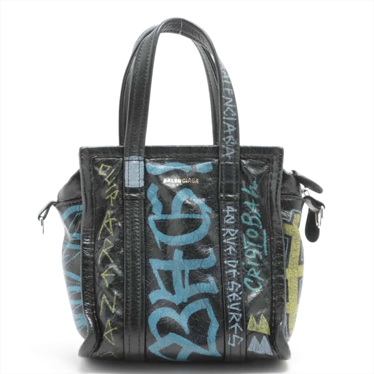 Balenciaga Graffiti Bazal shopper XXS Leather 2way shoulder bag Black 513988