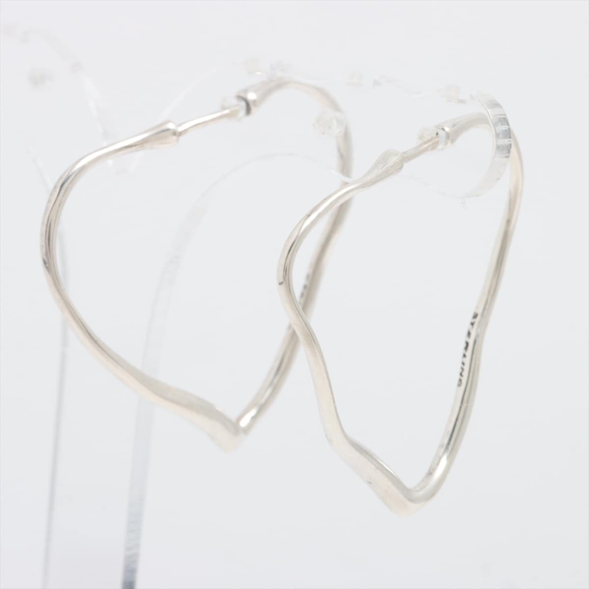 Tiffany Open Heart Hoop Earrings 925 3.7g Silver