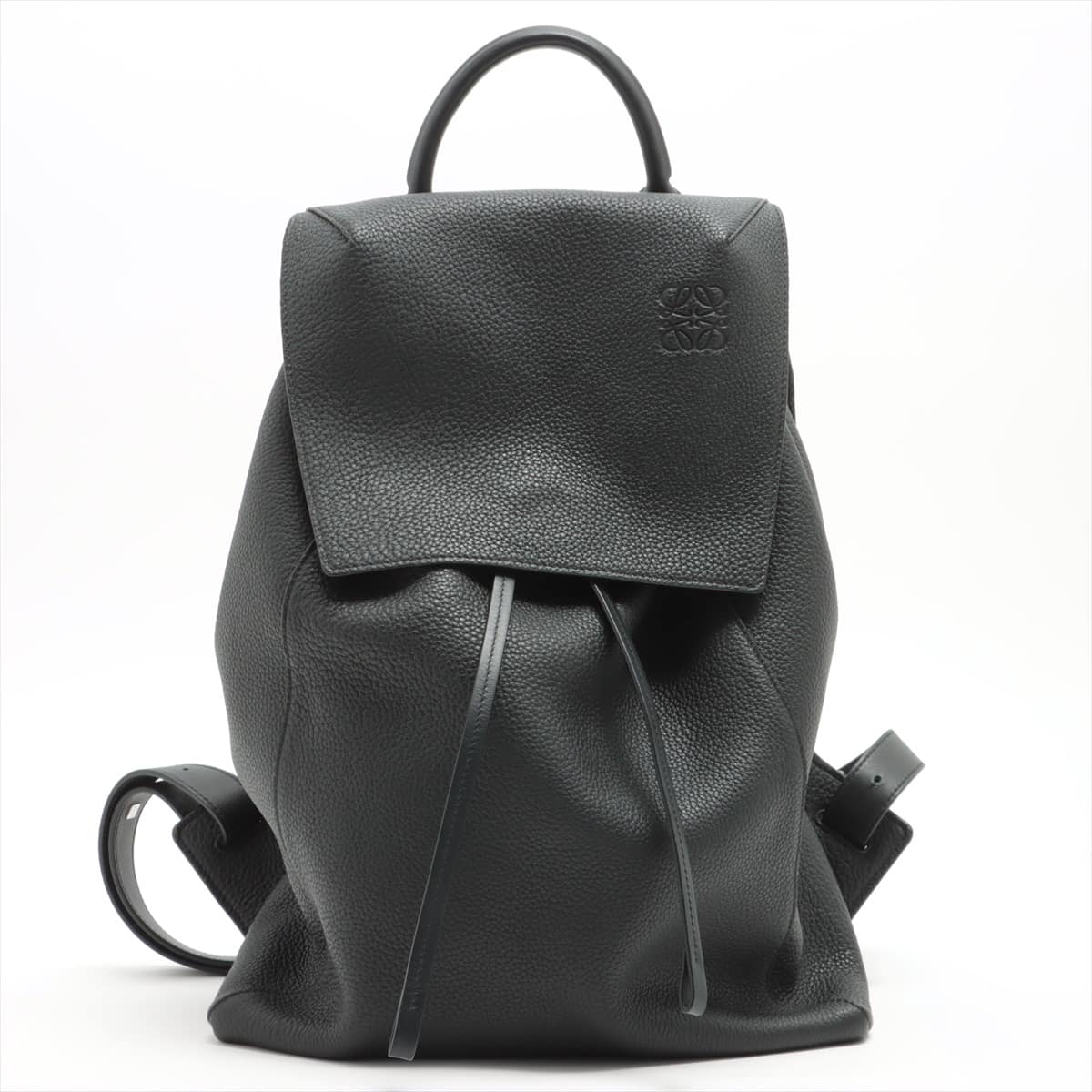 Loewe Drawstring Leather Backpack Black