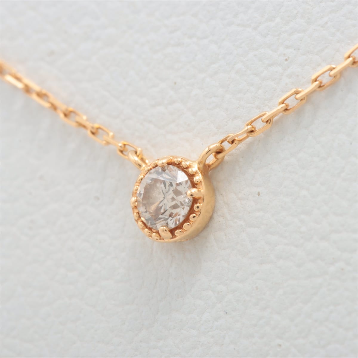 Aget diamond Necklace K18(YG) 1.1g 0.07