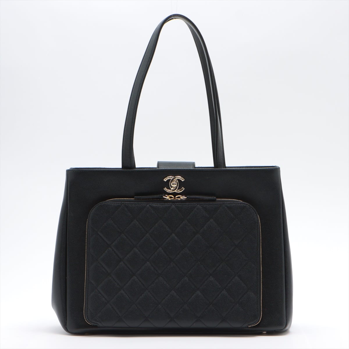 Chanel Matelasse Caviarskin Tote bag Black Gold Metal fittings 23XXXXXX