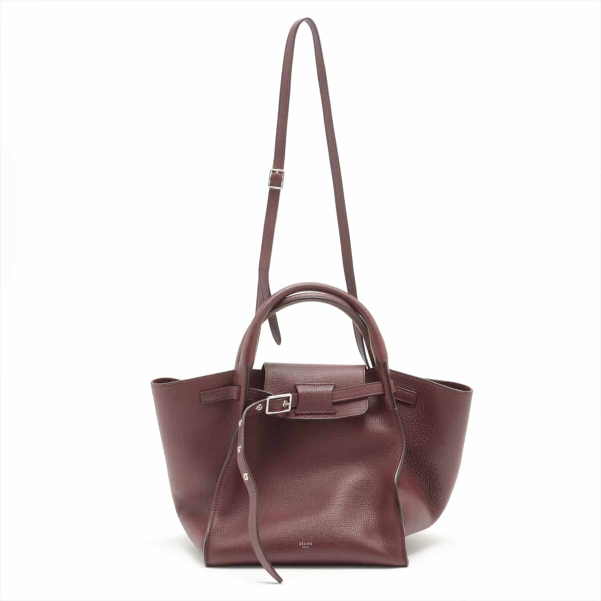 CELINE BIG BAG small Leather 2way shoulder bag Bordeaux