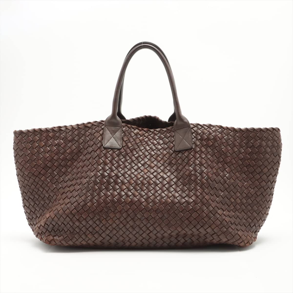Bottega Veneta Intrecciato Cabas GM Leather Tote bag Brown with pouch
