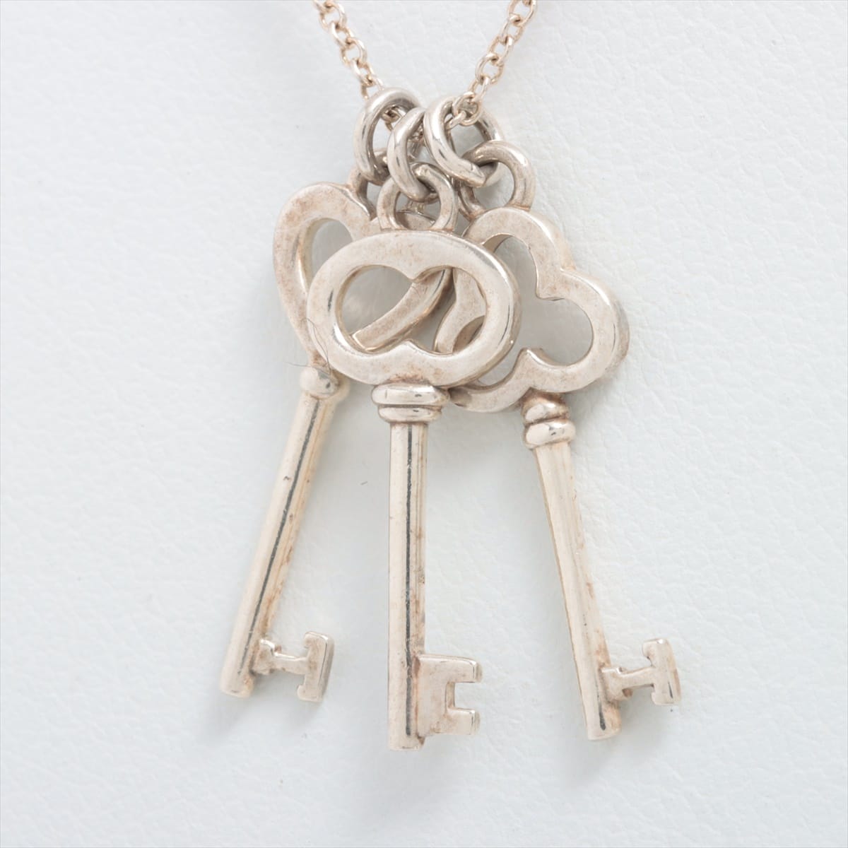 Tiffany Necklace 925 2.8g Silver  key triple