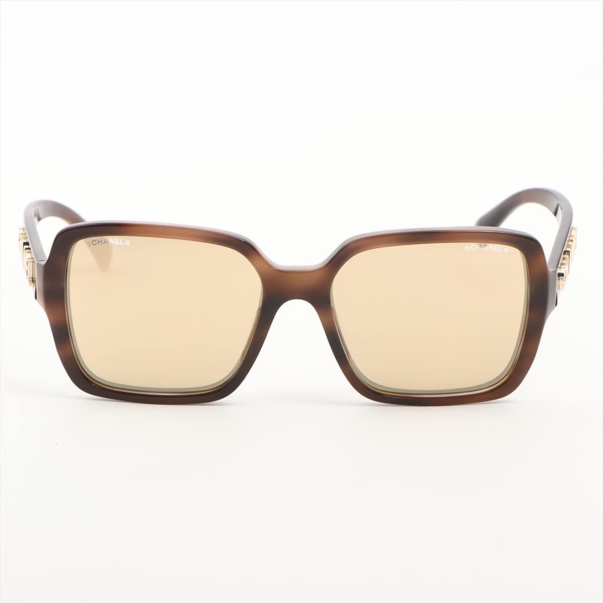 Chanel 5408-A Logo Sunglasses Plastic Brown