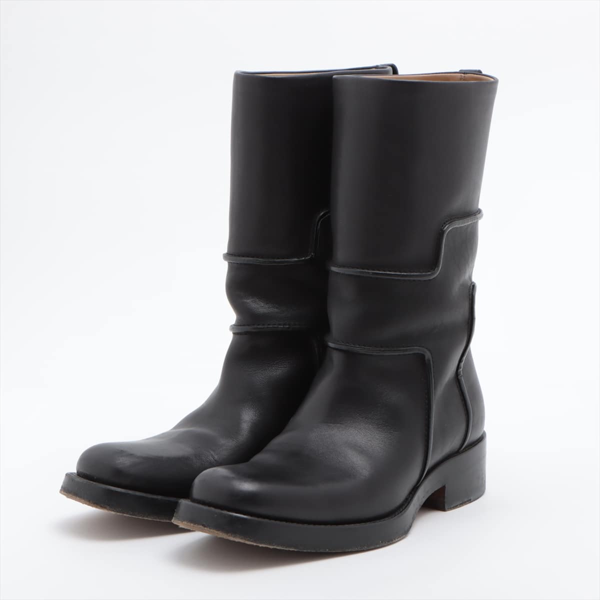 Hermès Leather Long boots 37 Ladies' Black H Logo