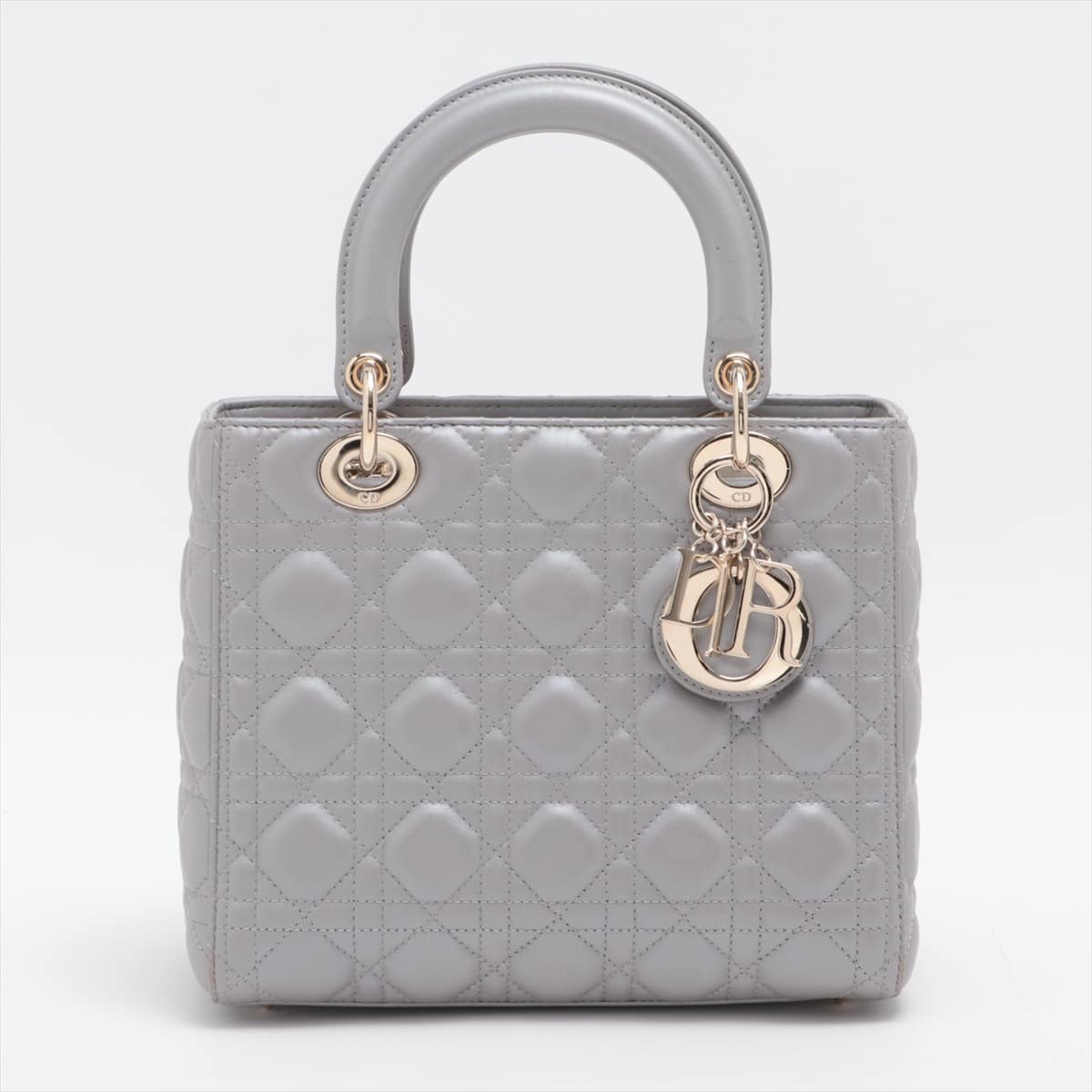 Christian Dior Lady Dior Cannage Leather 2way handbag Grey