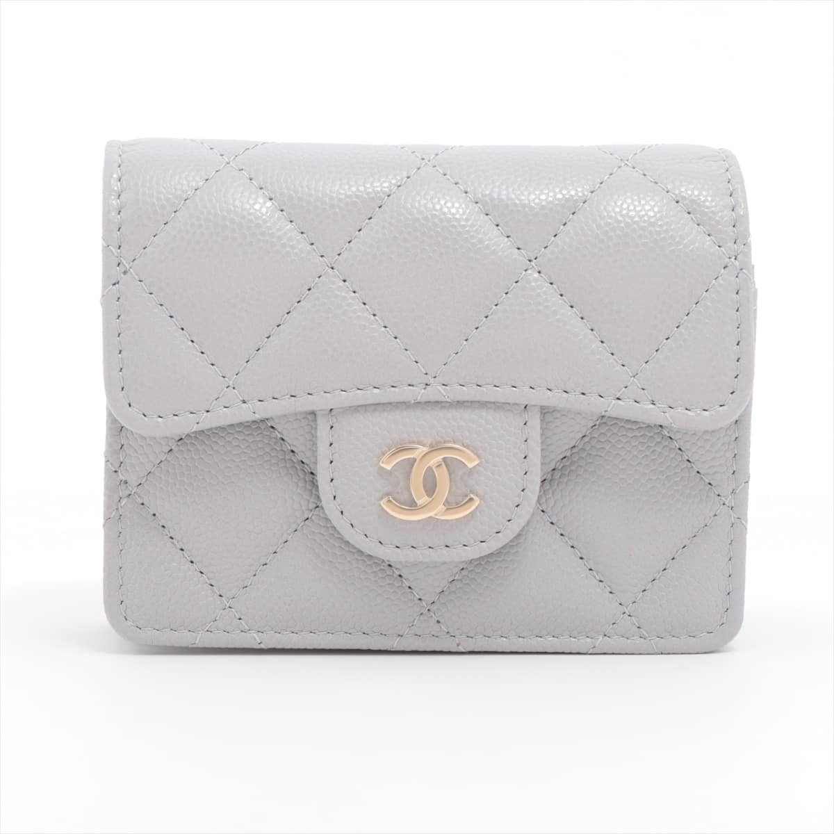 Chanel Matelasse Caviarskin Chain wallet Grey 31st