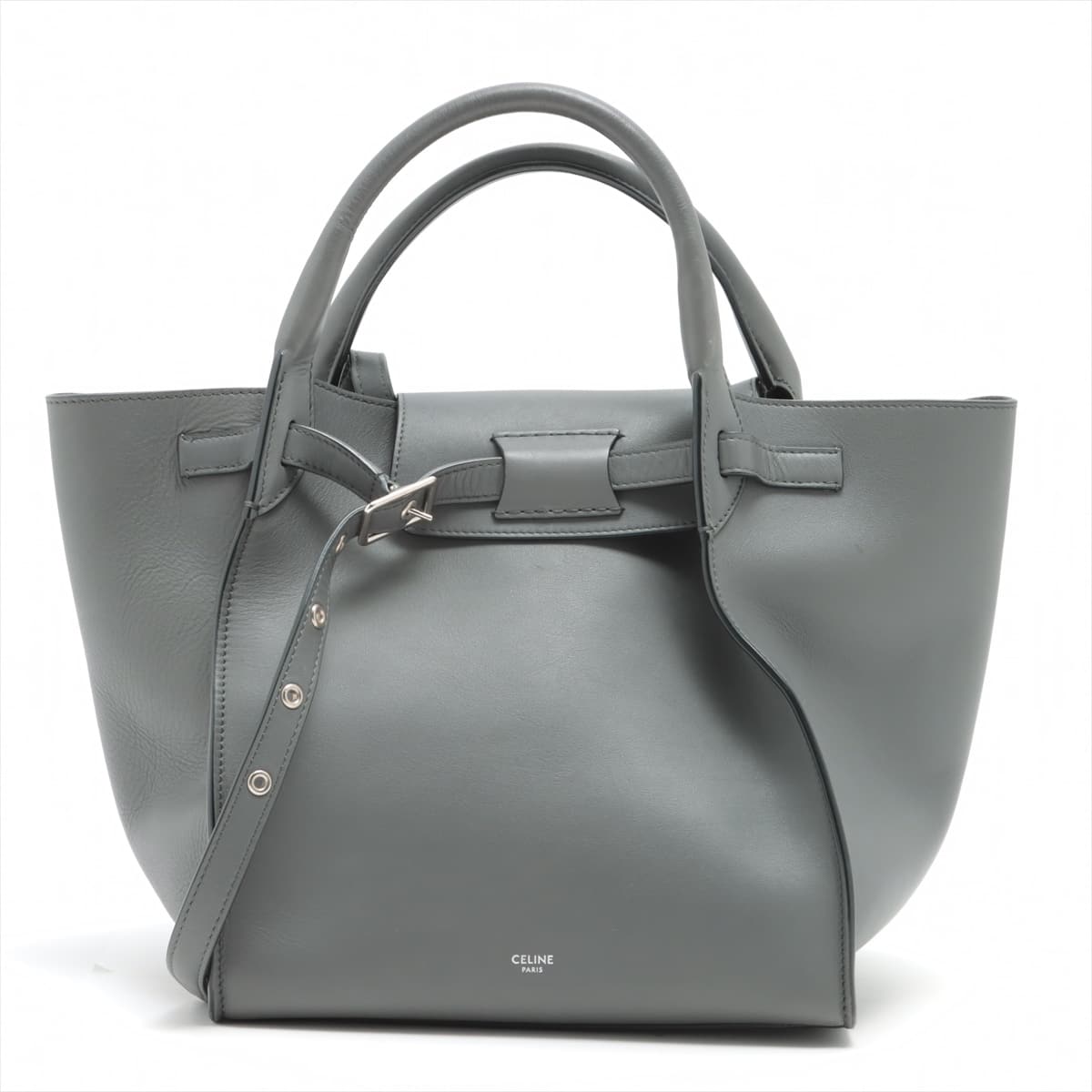 CELINE BIG BAG small Leather 2way shoulder bag Grey