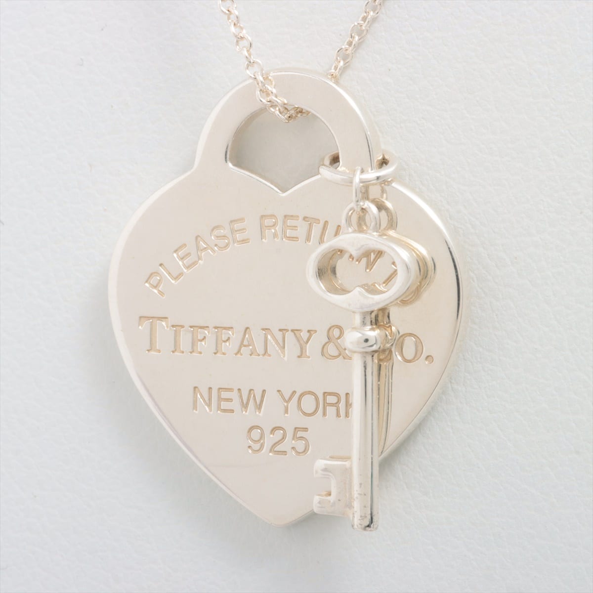Tiffany Return To Tiffany Heart Key Necklace 925 6.9g Silver