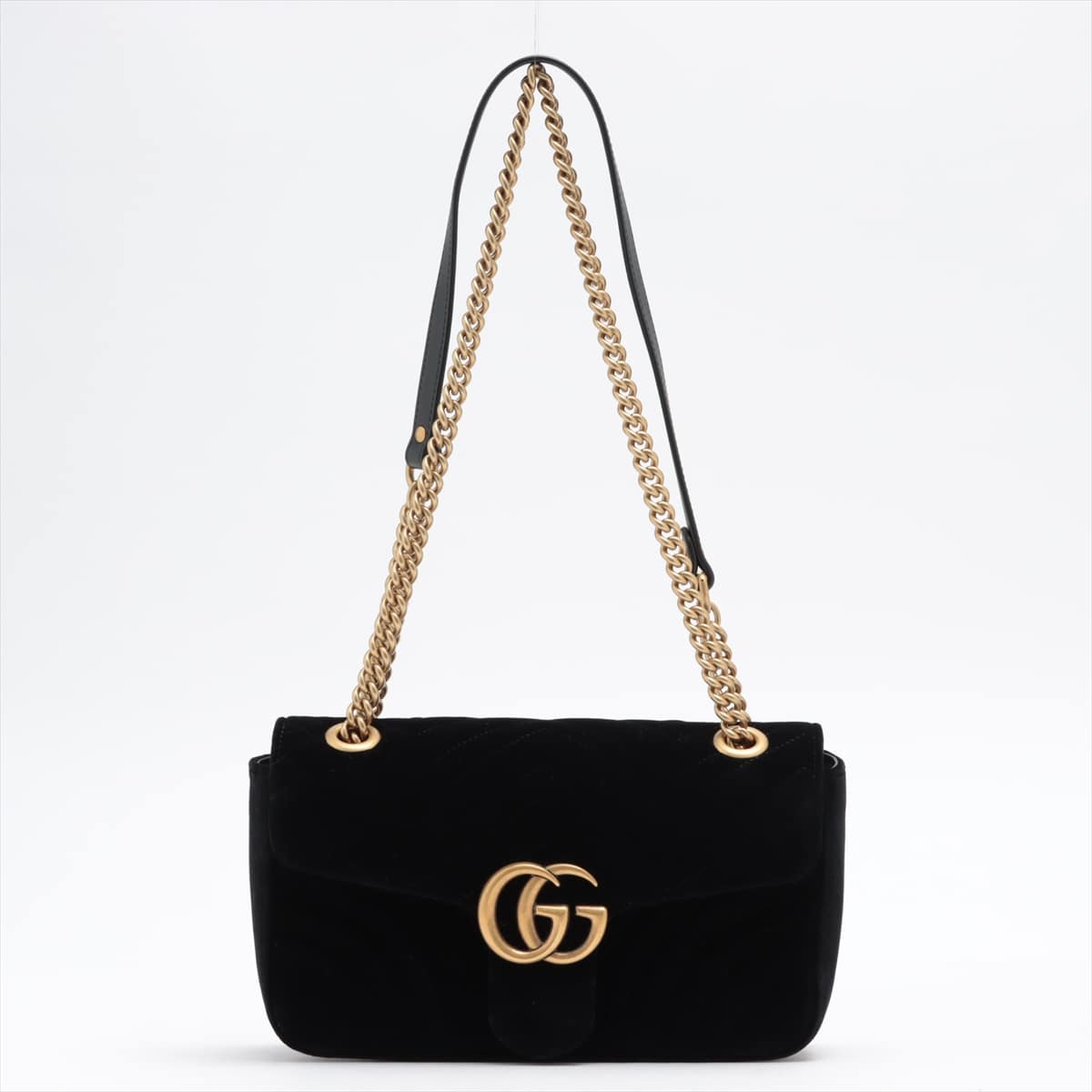 Gucci GG Marmont Velvet Chain shoulder bag Black 443497