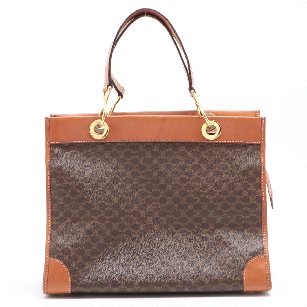 CELINE Macadam PVC & leather Hand bag Brown