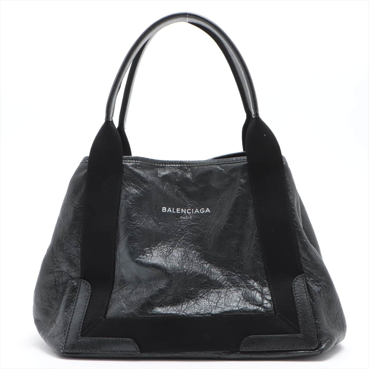 Balenciaga Navy Cabas Leather Hand bag Black 339933