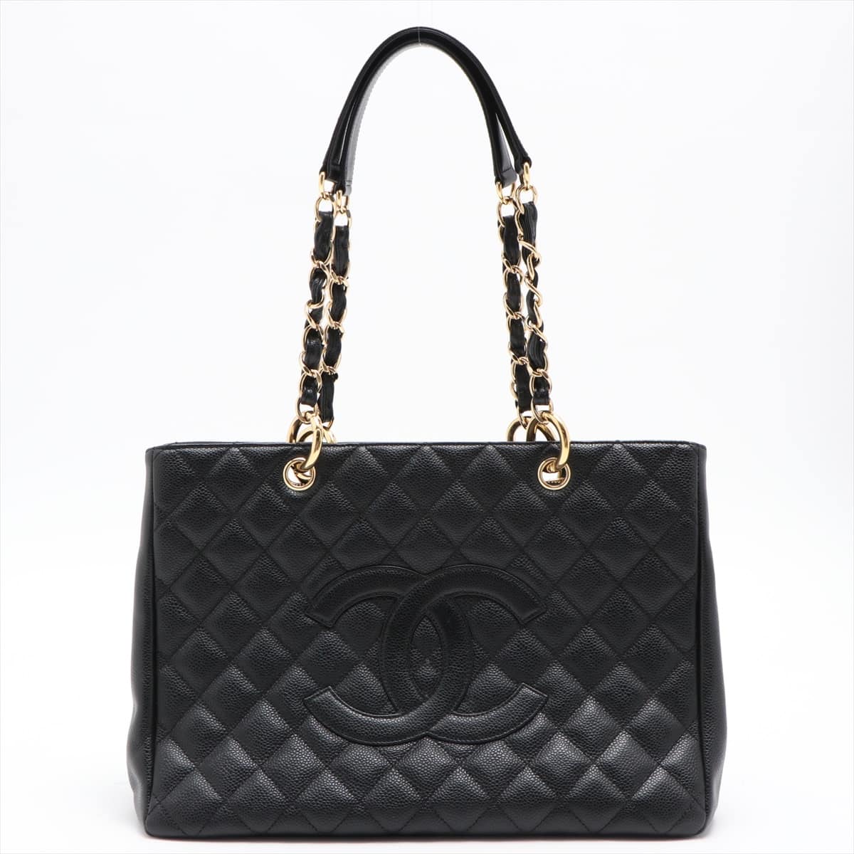 Chanel GST Caviarskin Chain tote bag Black Gold Metal fittings 12XXXXXX