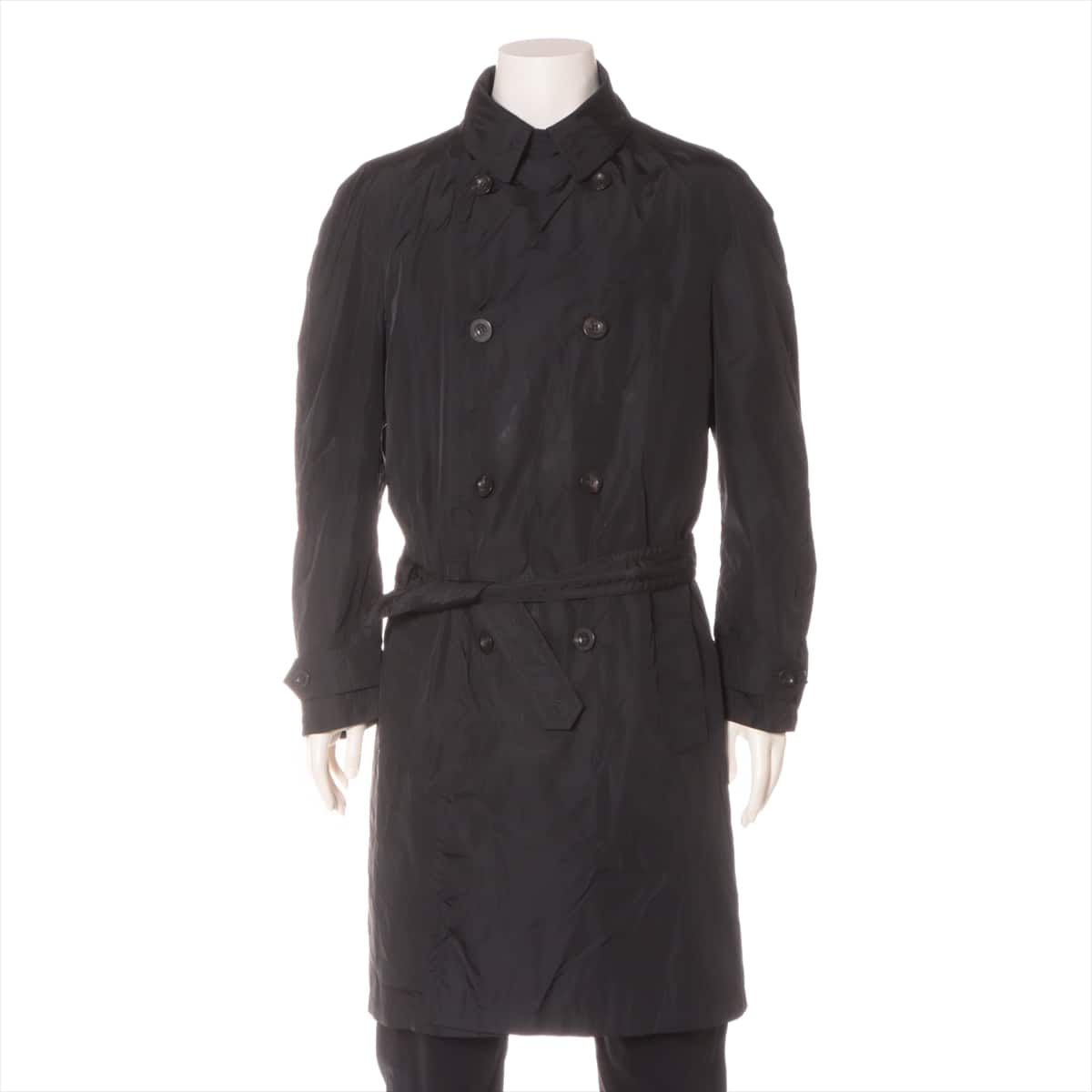 Gucci 10 years Nylon Trench coat 52 Men's Black  belted 243281