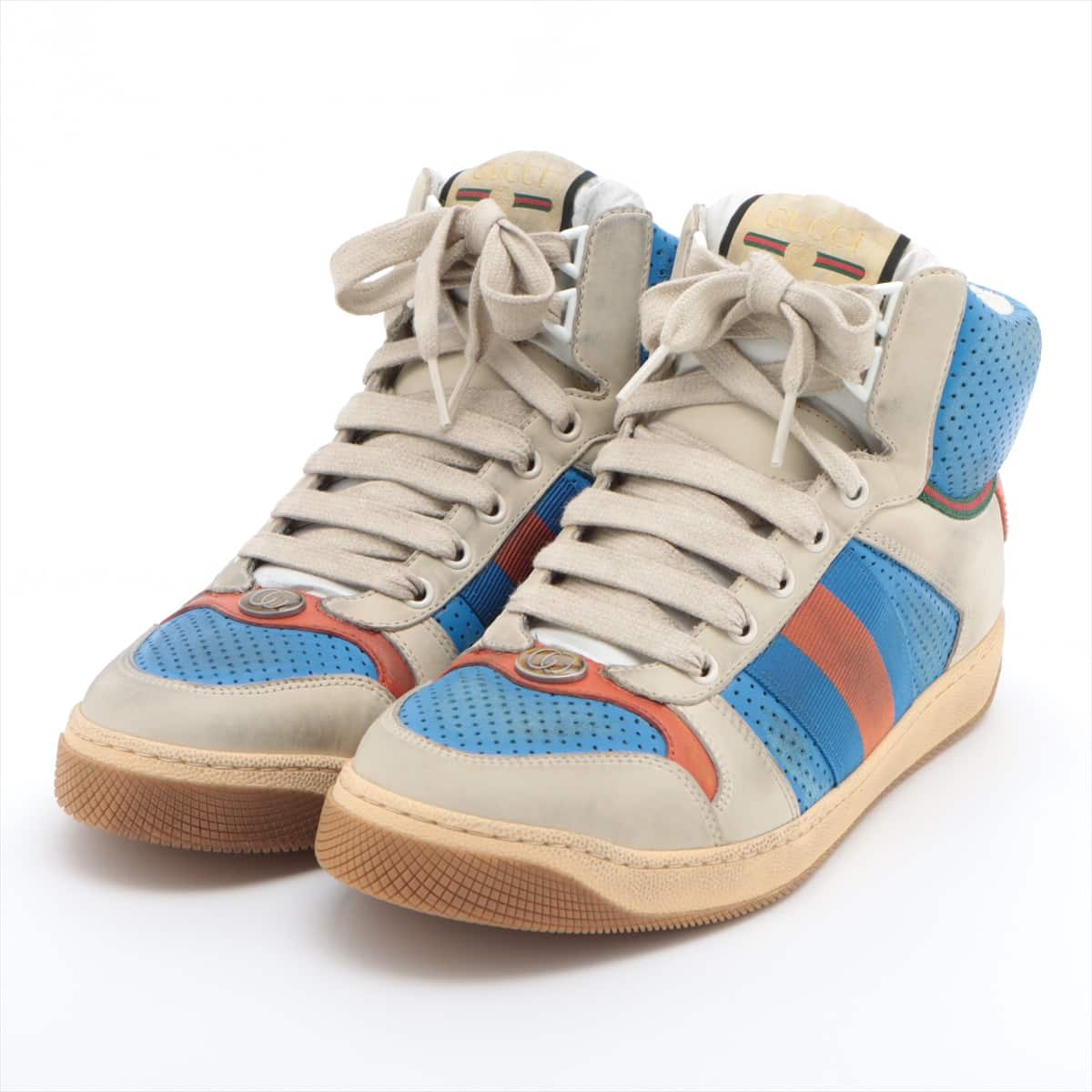 Gucci Screener Leather High-top Sneakers 6 1/2 Men's Multicolor Vintage processing