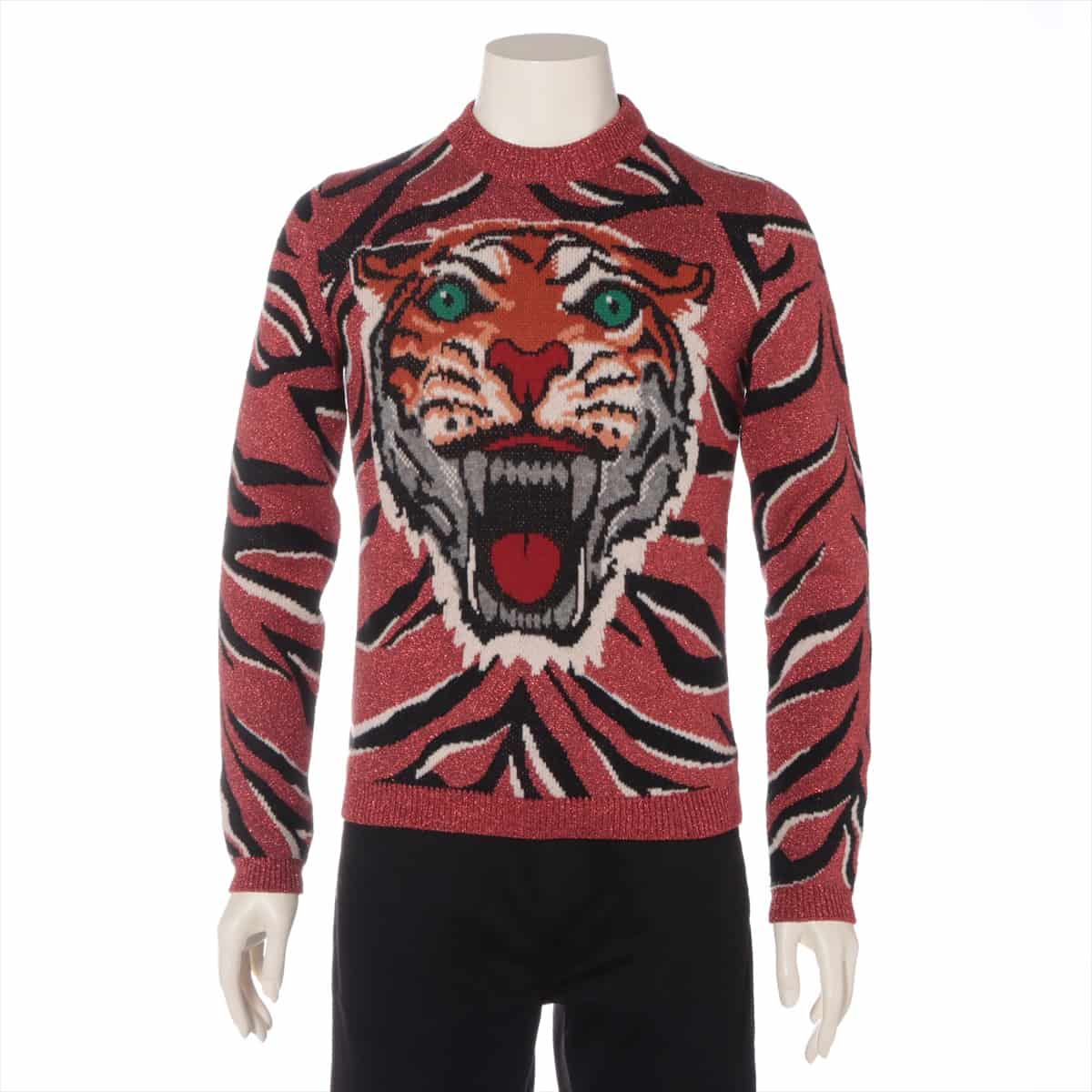 Gucci Tiger Wool & Nylon Sweater S Unisex Multicolor  501888 metallic fabric