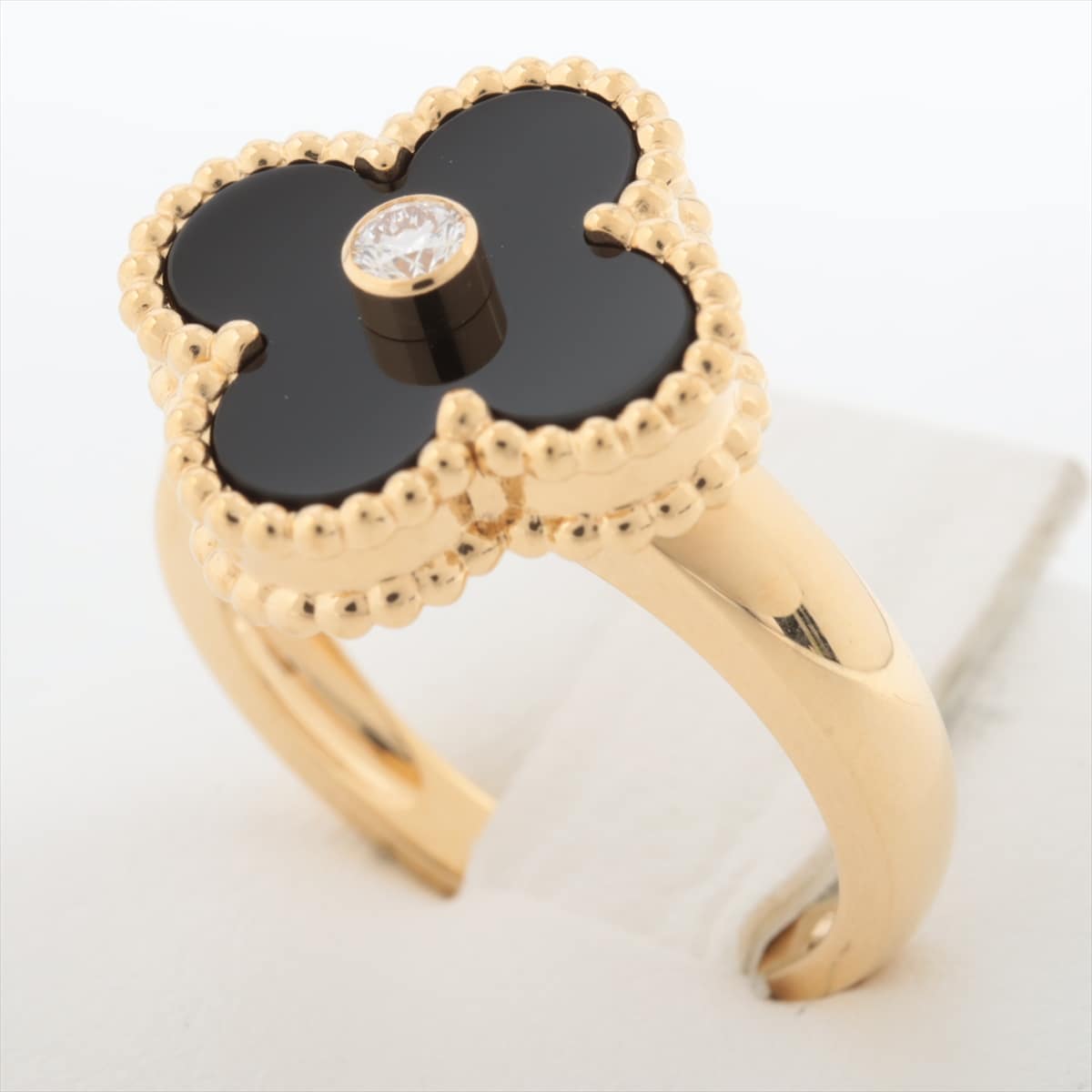 Van Cleef & Arpels Vintage Alhambra Onyx diamond rings 750(YG) 6.9g 50