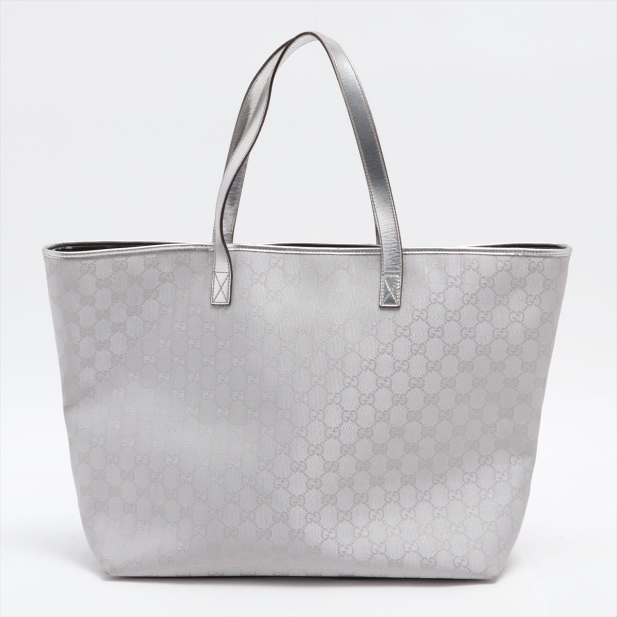 Gucci GG Canvas Canvas & leather Tote bag Silver 257245