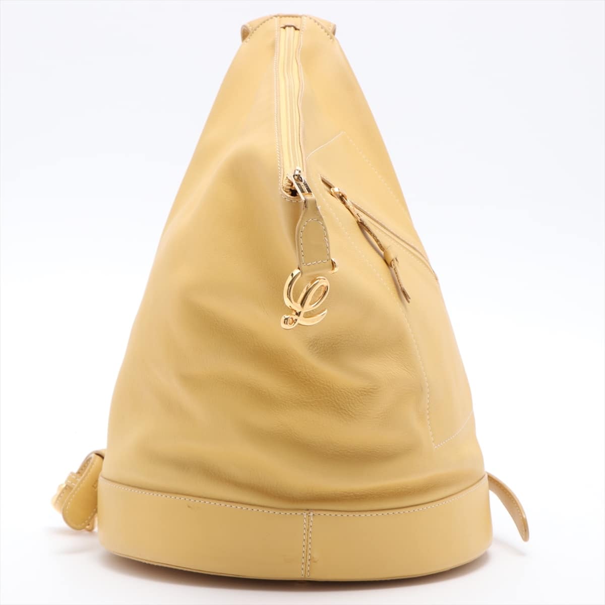 Loewe Anton Leather Backpack Yellow with pouch