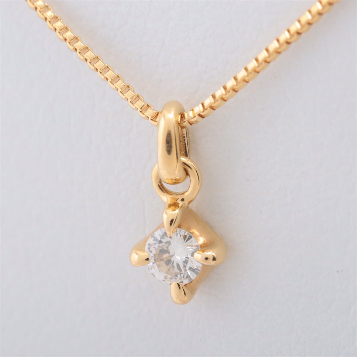 Aget diamond Necklace K18(YG) 1.5g 0.05