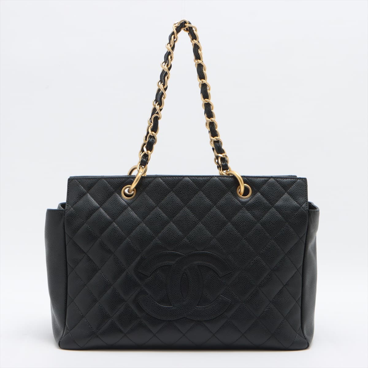 Chanel Matelasse Caviarskin Chain tote bag Black Gold Metal fittings 6XXXXXX