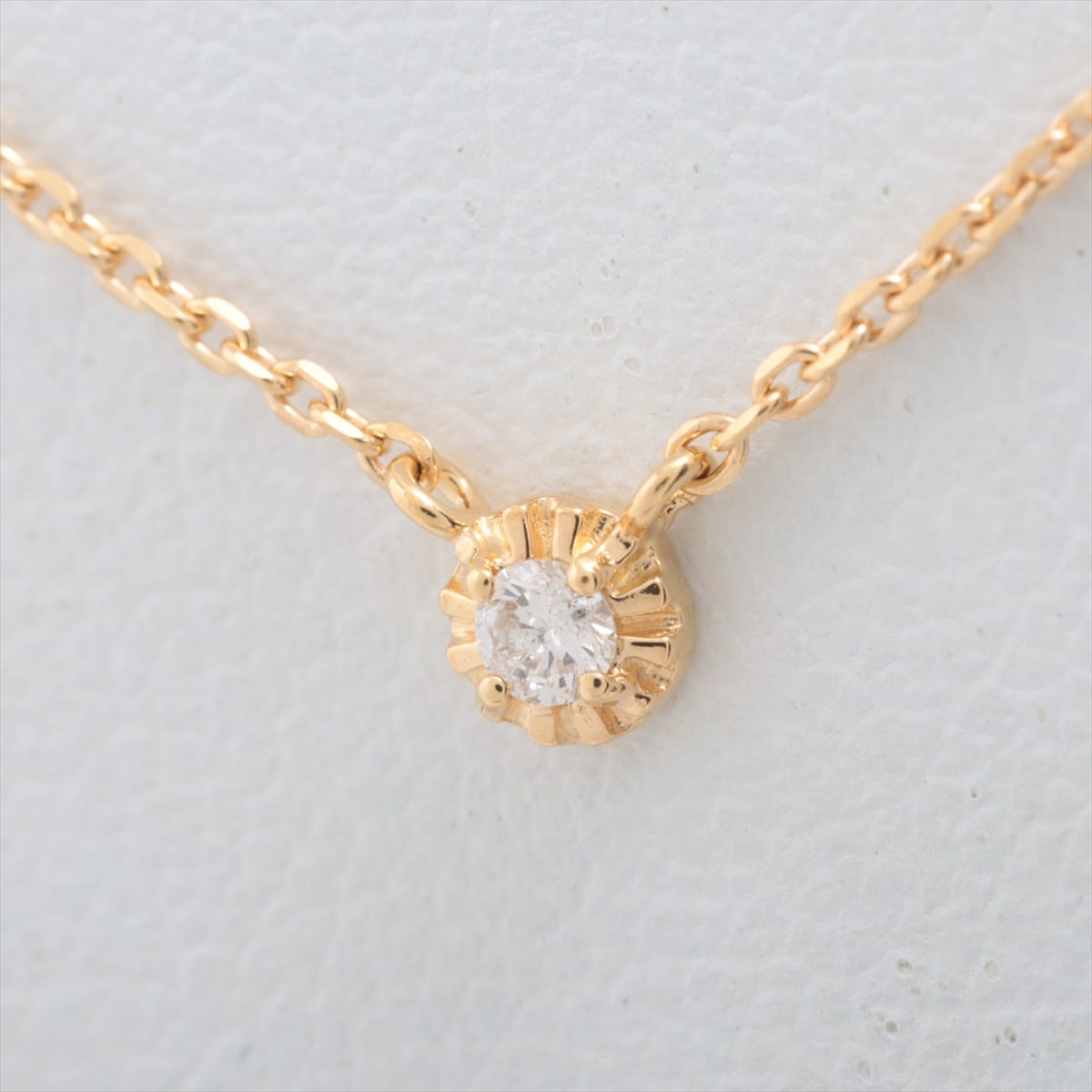 Aget diamond Necklace K18(PG) 1.6g 0.03