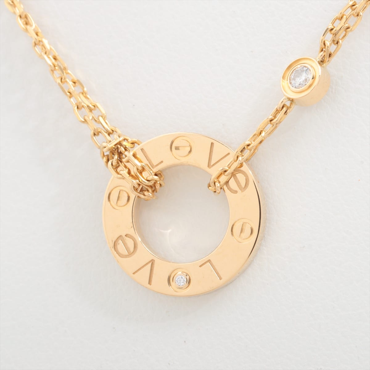 Cartier Love Circle 2P diamond Necklace 750(YG) 6.6g