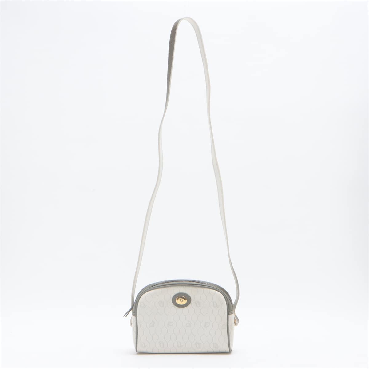 Christian Dior honeycomb Leather Shoulder bag Gray x white