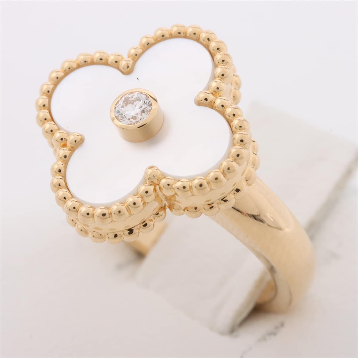 Van Cleef & Arpels Vintage Alhambra shells diamond rings 750(YG) 6.8g 45