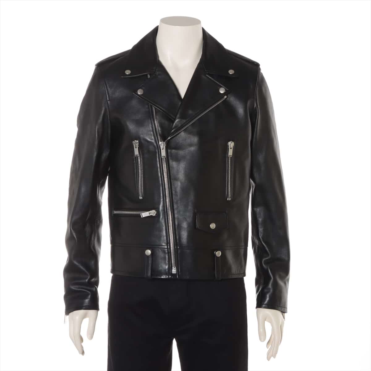Saint Laurent Paris L01 21 years Lambskin Leather jacket 48 Men's Black  484284