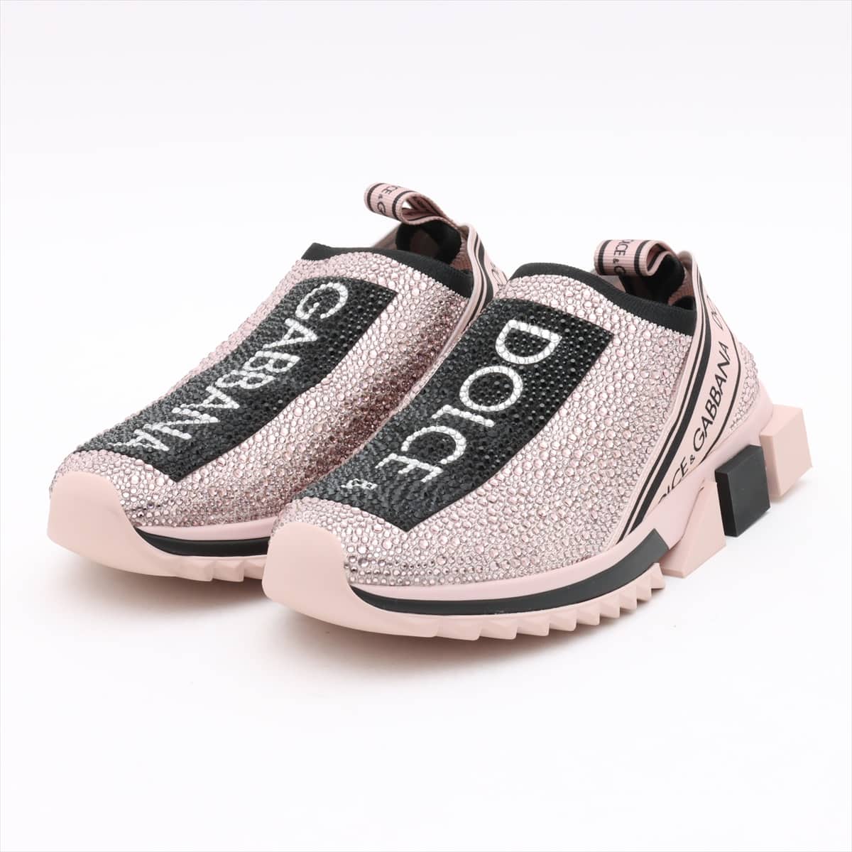 Dolce & Gabbana Rhinestone Sneakers 39 Ladies' Pink Sorrento AW228