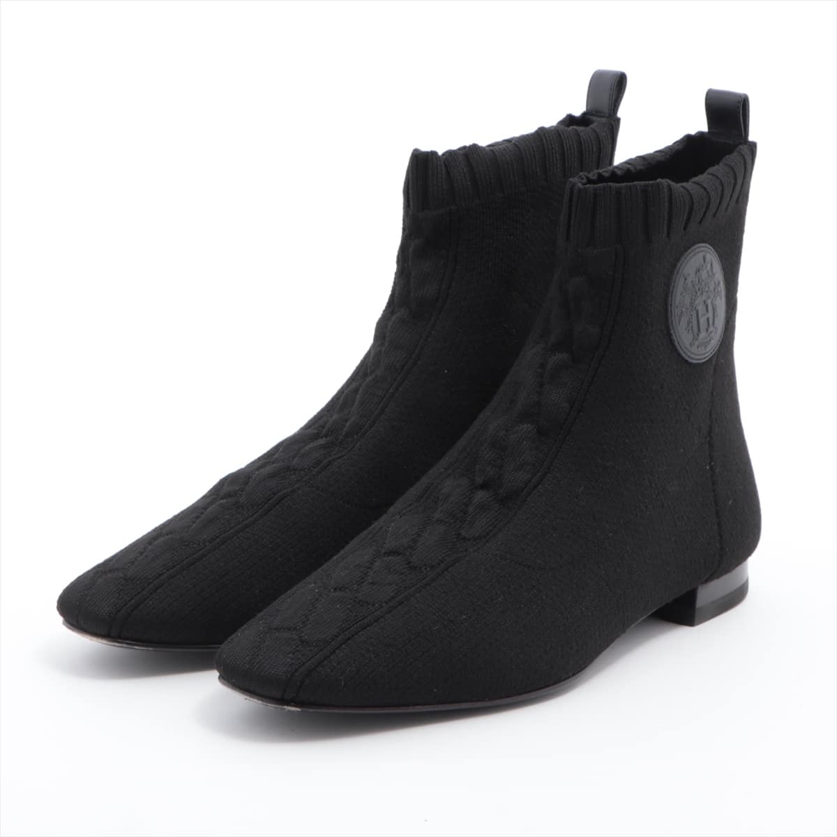 Hermès Knit Short Boots 36 1/2 Ladies' Black Volver